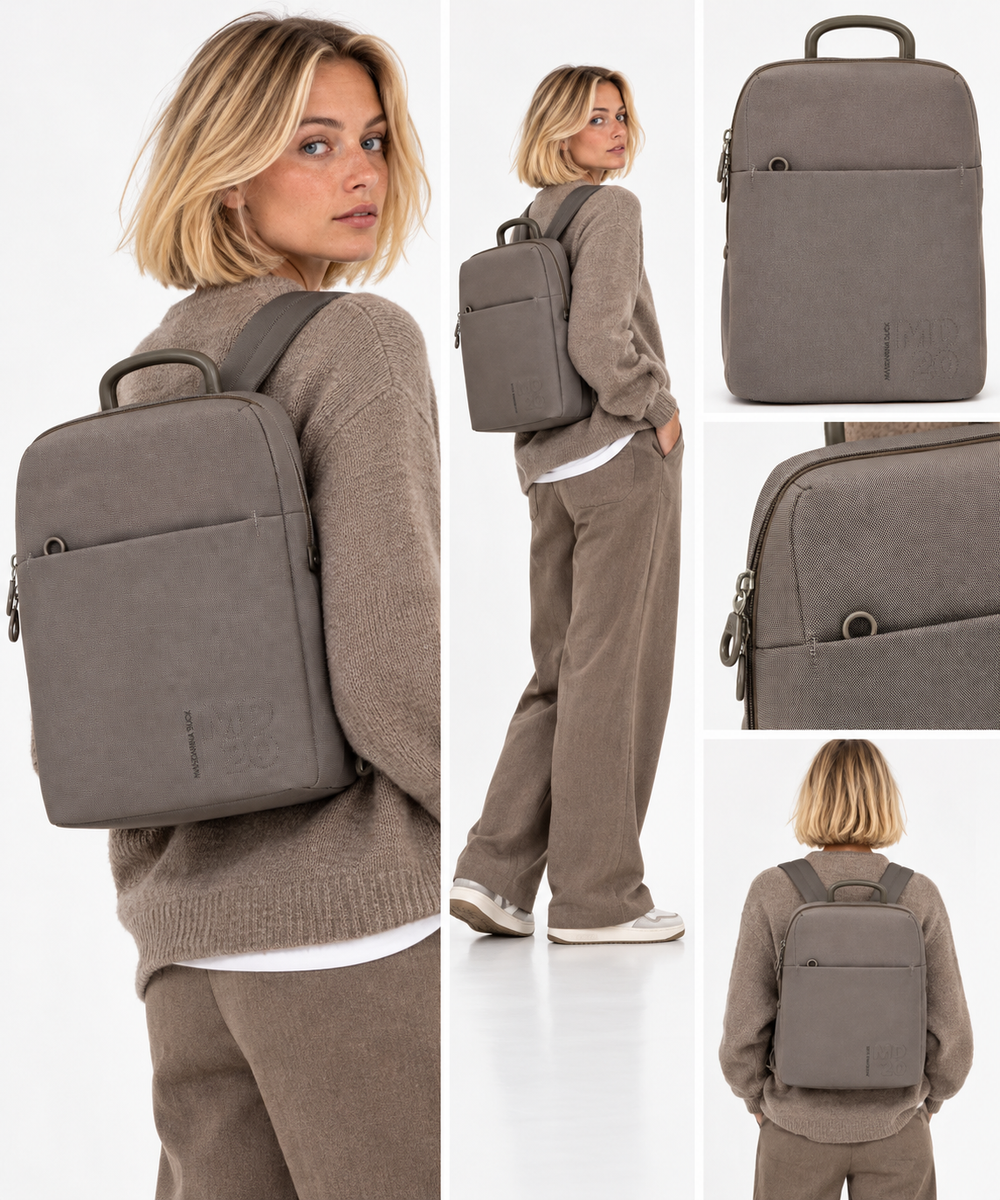 Zaino Donna Porta PC 14" MANDARINA DUCK linea MD20 in Tessuto Taupe