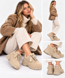 Women's Natural Suede Sneakers GUESS Irrina