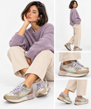 Damenschuhe SUN68 Sneaker Modell Stargirl Multicolor in Dunkelbeige - Z46222
