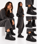 Black Leather Wedge Chelsea Boots PATRIZIA PEPE Girl Fly