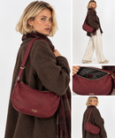 Damen-Halbmondtasche mit Umhängeriemen 1A Classe ALVIERO MARTINI Modell Soft Color aus Stoff in Bordeaux LG56