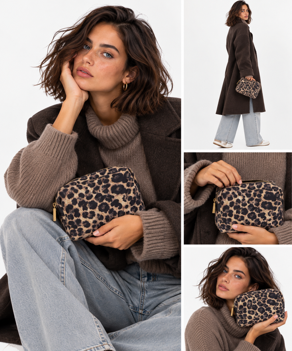 Beauty-Case LIU JO aus Nylon mit Allover-Animal-Print