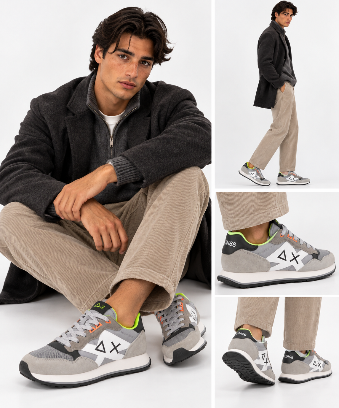 Herrenschuhe Sun68 Sneakers Jaki 2.0 Fluoreszierend Mittelgrau - Z46123