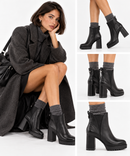 Scarpe Donna CULT Jagger 4847 Stivaletti con Tacco in Pelle Nera