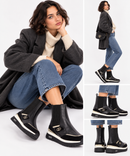 Sneakers Stiefel Damen LIU JO Maxi Wonder 103 aus schwarzem Leder