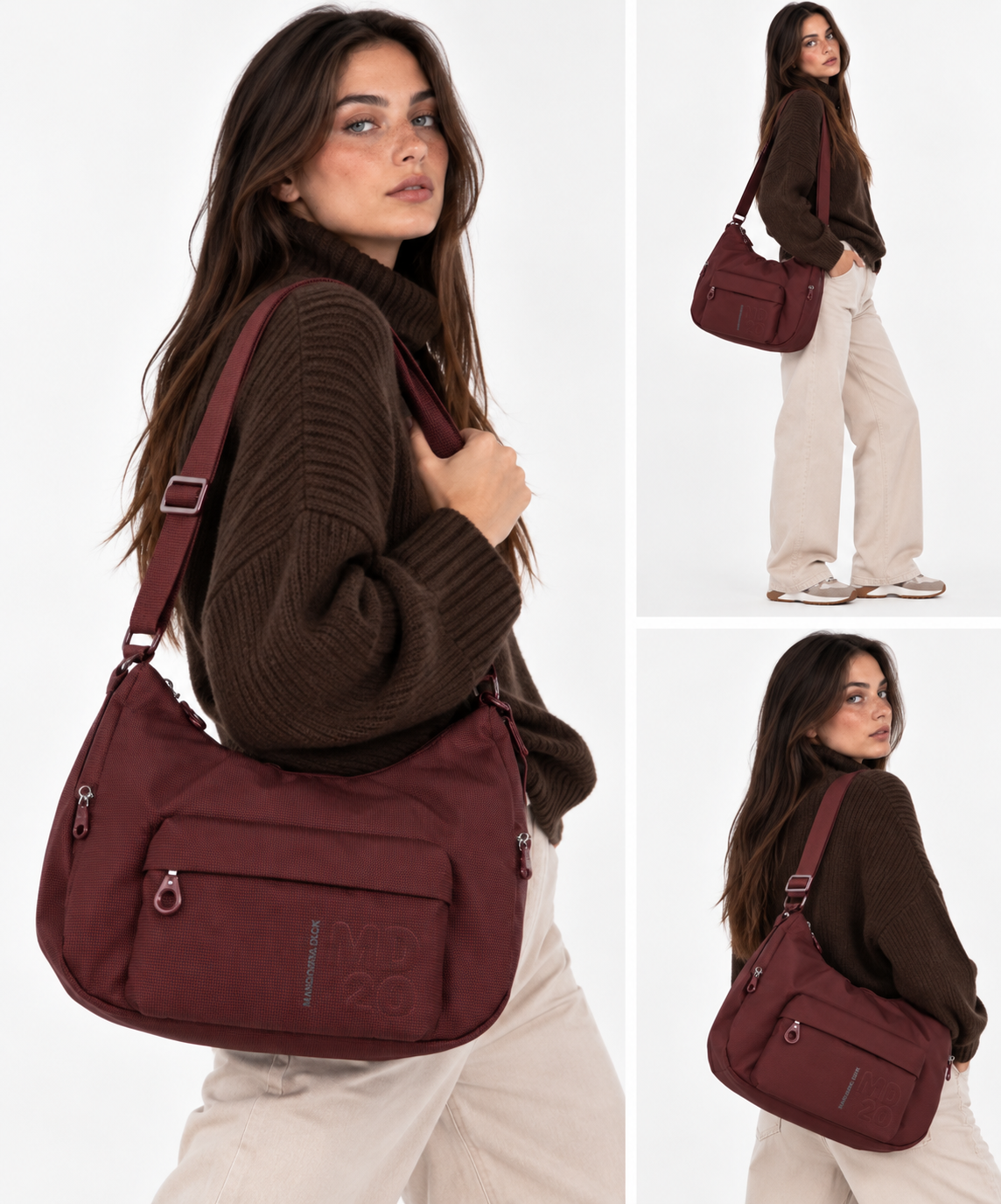 Women's Fabric Half-Moon Crossbody Bag MANDARINA DUCK MD20 in Sin