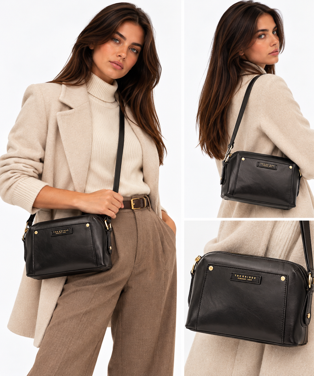 Borsa Donna a Tracolla THE BRIDGE linea Cecilia in Pelle Nera