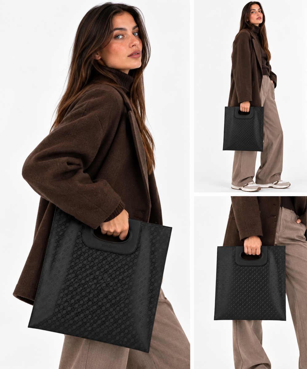Flache Damen-Henkeltasche GHERARDINI aus Softy-Stoff in Excalibur