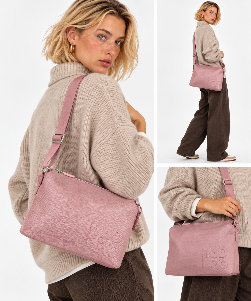 Borsa Donna a Tracolla Piccola MANDARINA DUCK in Tessuto colore Rose Linea MD20