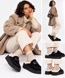 Gefütterte Damen-Pantoletten LIU JO Jil 11 aus schwarzem Suede