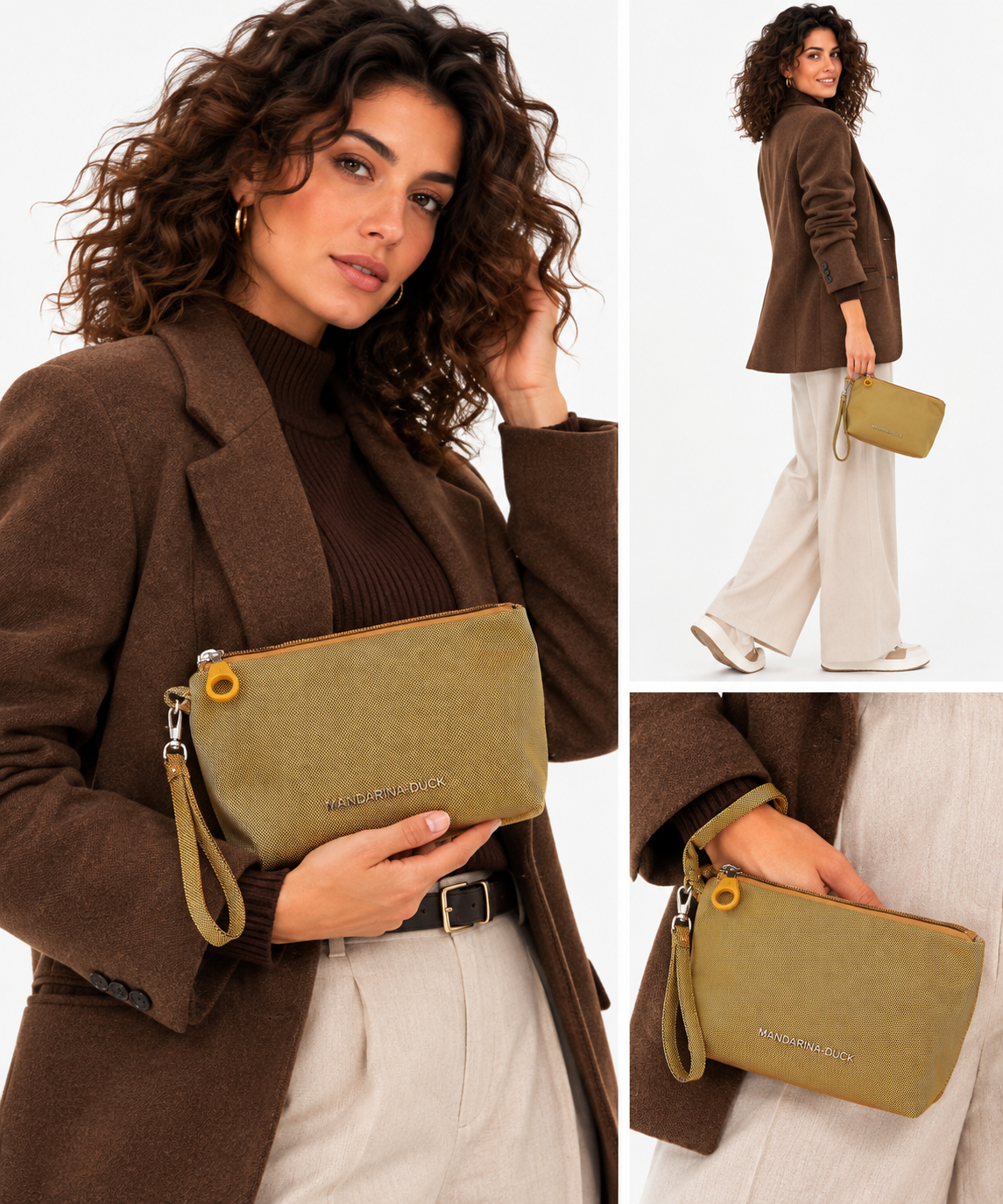 Pochette Donna MANDARINA DUCK linea MD20 in Tessuto Amber