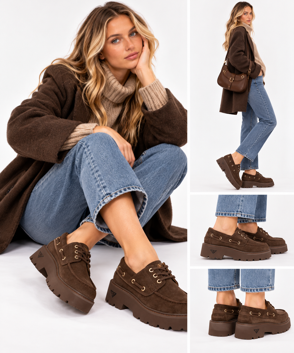 Mocassini Platform DOCKSTEPS linea Montreal 7422 in Suede Colore Tabacco