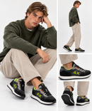 Men's Black Sneakers SUN68 Jaki 2.0 Fluo - Z46123