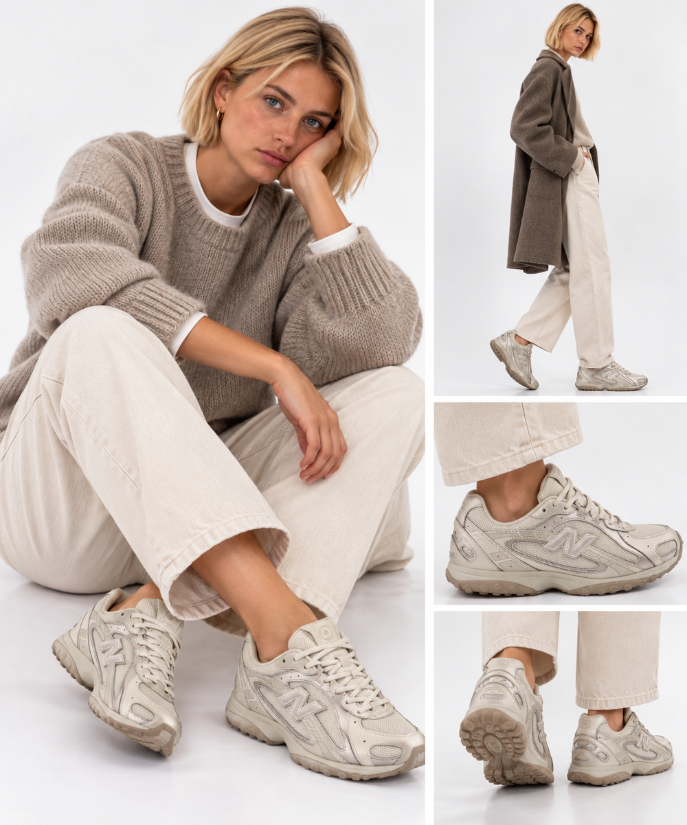 Sneakers Damen NEW BALANCE 204L aus Synthetik und Mesh Timberwolf und Light Gold Metallic