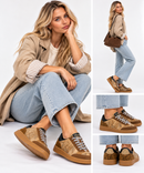 Sneakers Donna 1A Classe Alviero Martini in Tessuto Geo Classic e Inserto Leopardato 1610