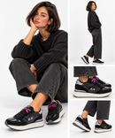 Women's Black Glitter Sneakers SUN68 Big Stargirl - Z46230