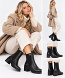 Women's Black Leather Heeled Ankle Boots LIU JO Janice 01