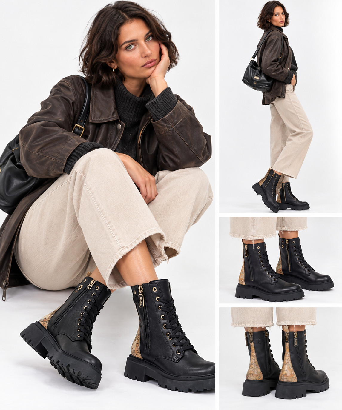 Schnürstiefel 1A Classe ALVIERO MARTINI aus Eco-Nappaleder in Schwarz 2571