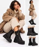 Anfibi Donna LIU JO Dublin 15 in Pelle Nera