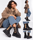 Black Faux Nappa Beatle Ankle Boots 1A Classe ALVIERO MARTINI 2570