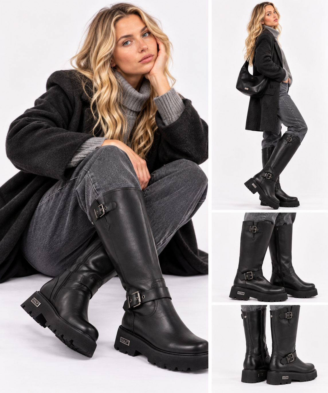 Stivali Alti Donna CULT Slash 4826 in Pelle Nera