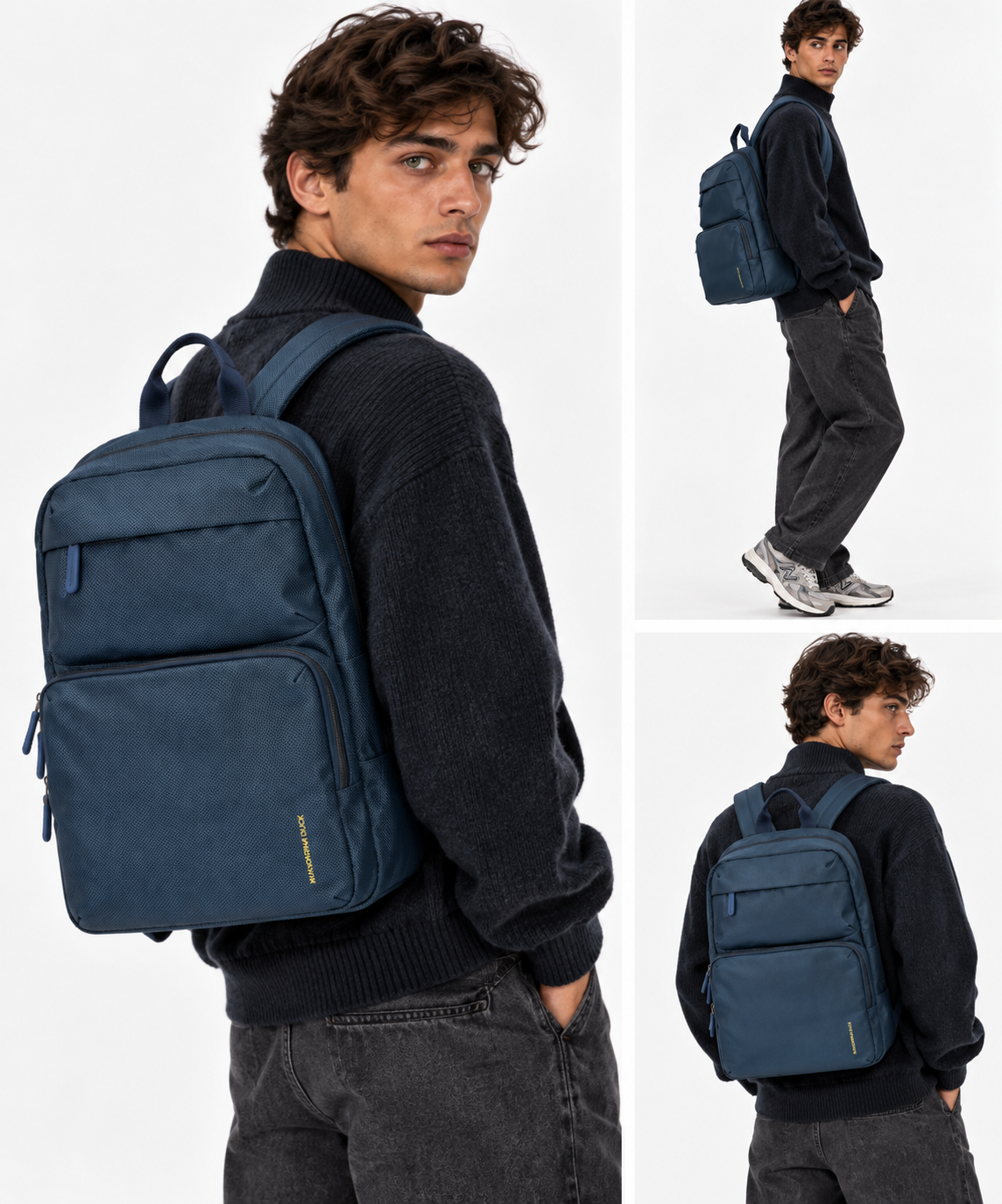 Zaino Uomo MANDARINA DUCK in Tessuto Linea Zephyr con Porta Pc 15,6" Colore Dress Blue