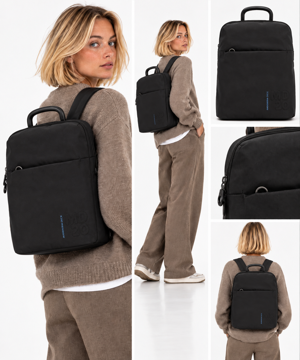 Zaino Donna Porta PC 14" MANDARINA DUCK linea MD20 in Tessuto Nero