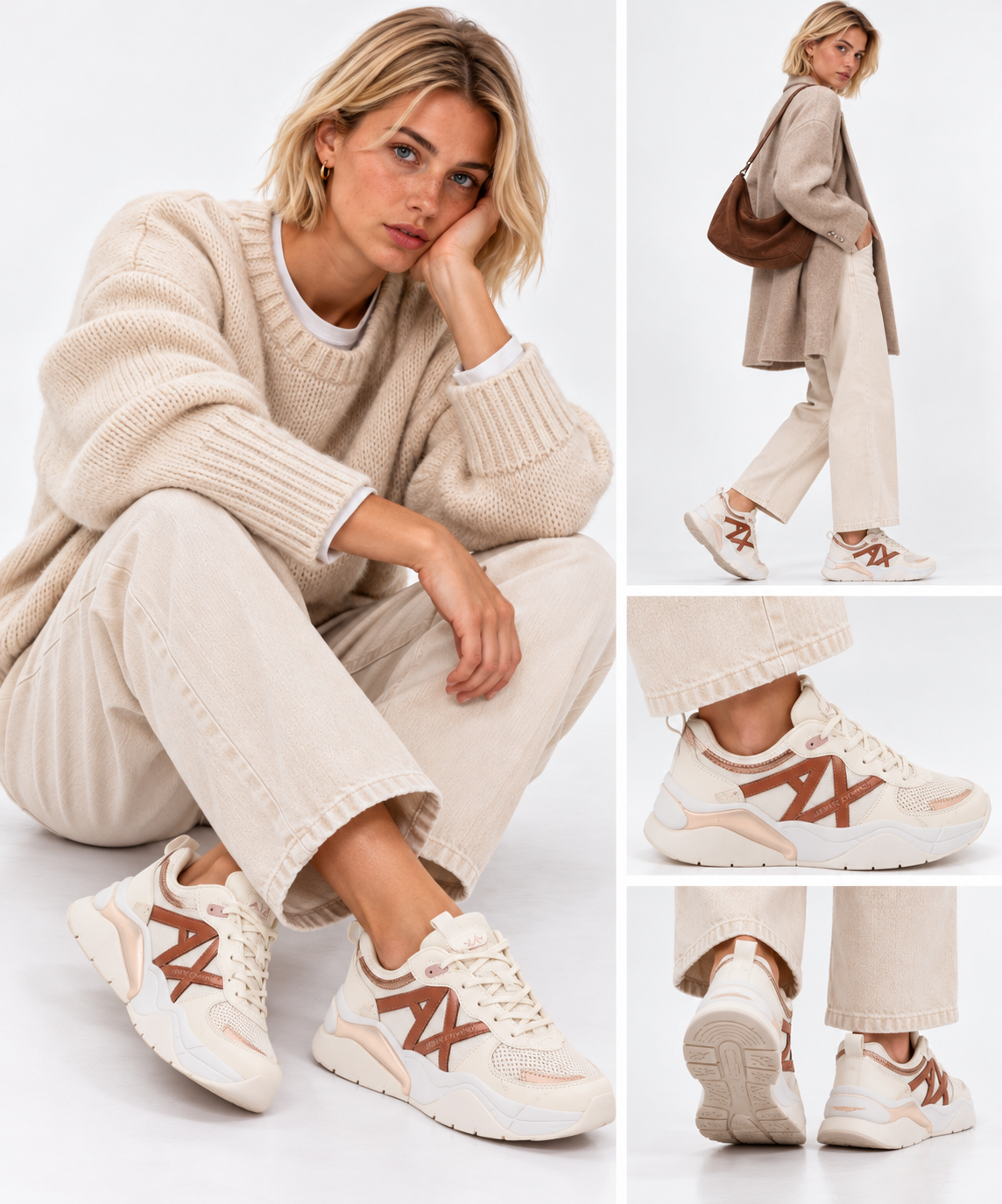 Scarpe Donna ARMANI EXCHANGE Sneakers Colore Off White - Rosè