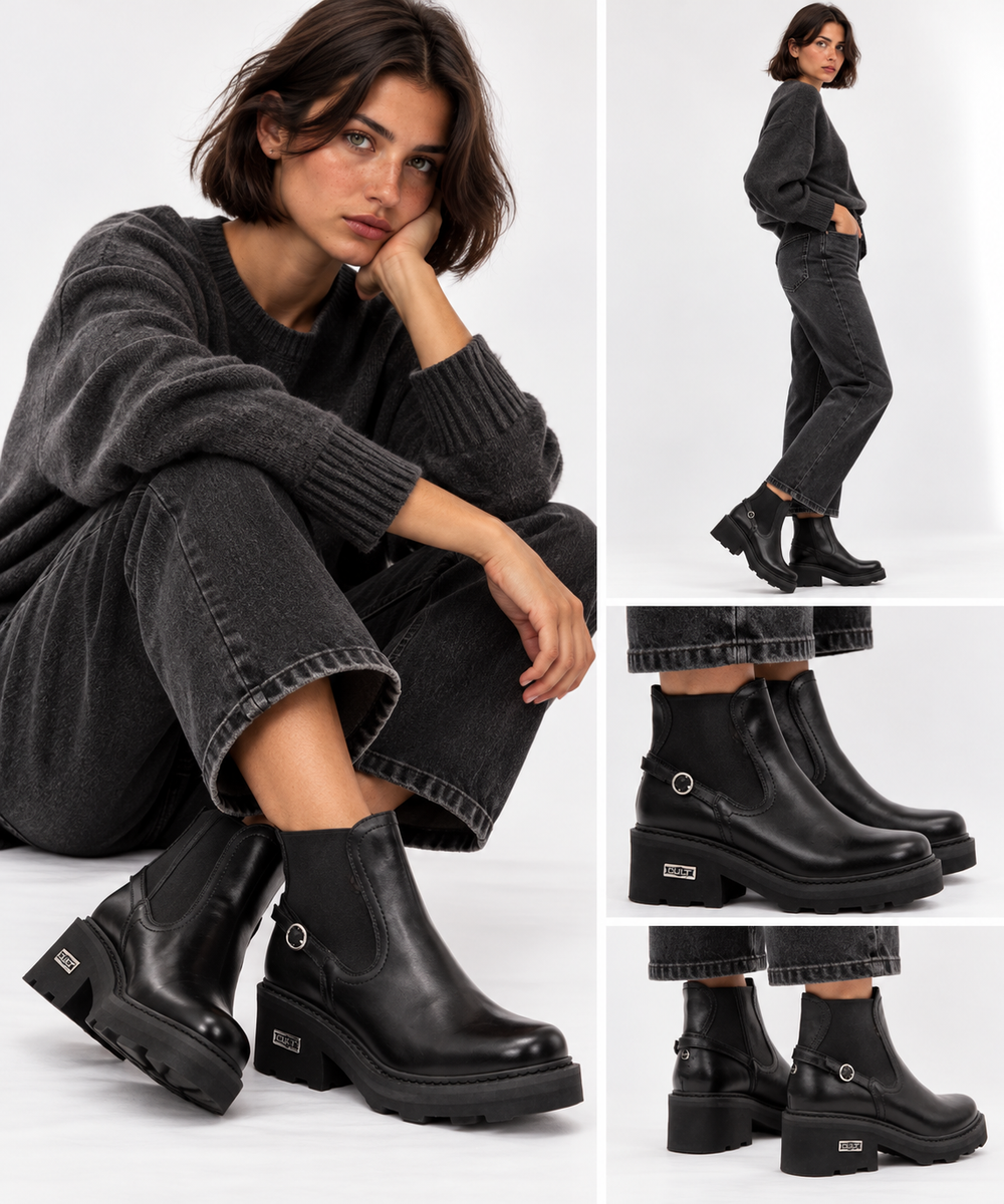 Damenstiefel CULT Grace 4563 aus schwarzem Leder