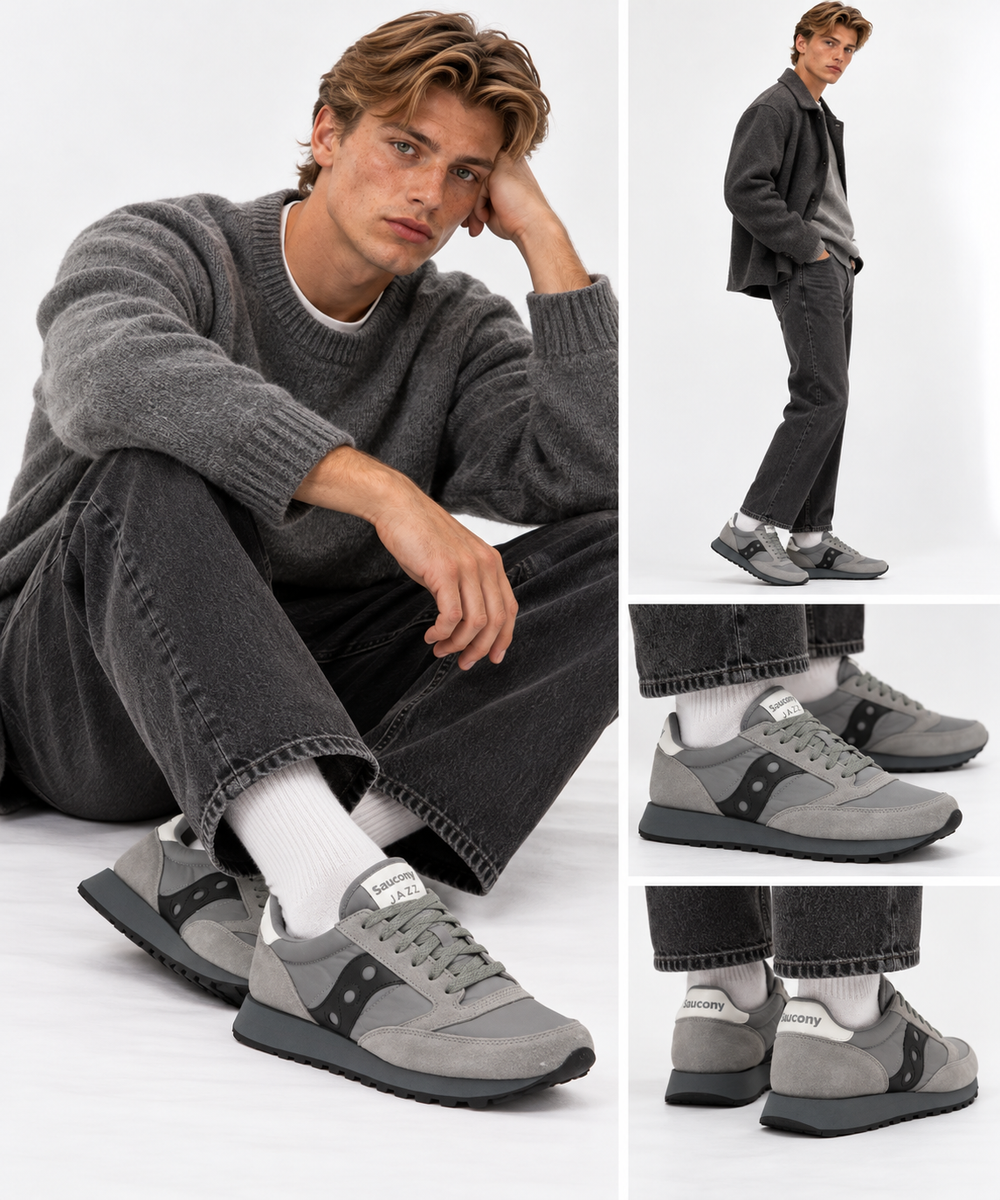 Scarpe Uomo Saucony Sneakers Jazz Original Cinder - Black