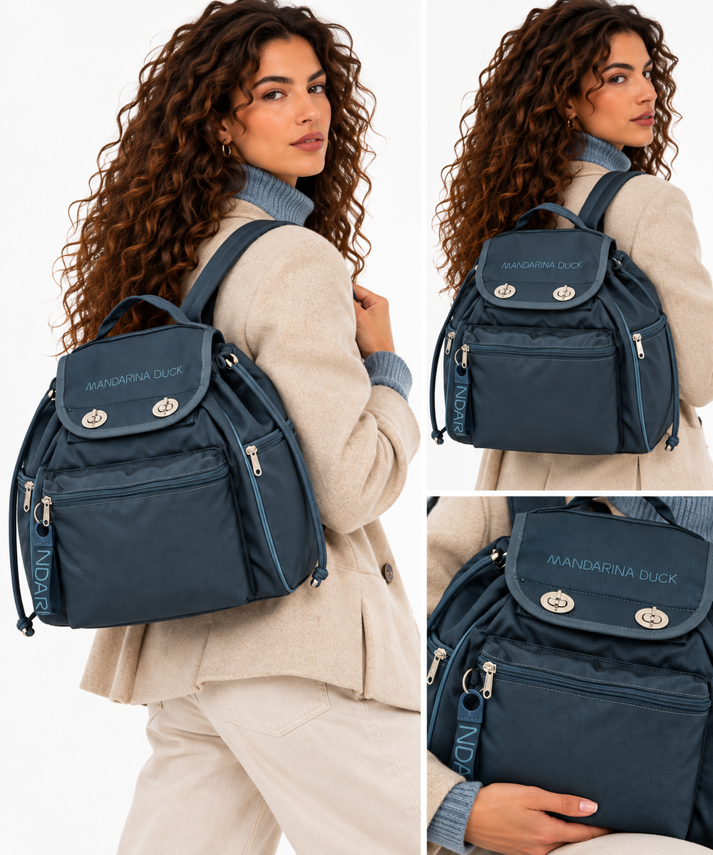 Zaino Utility Donna Mandarina Duck in Tessuto Linea MD20 Colore Starry Night