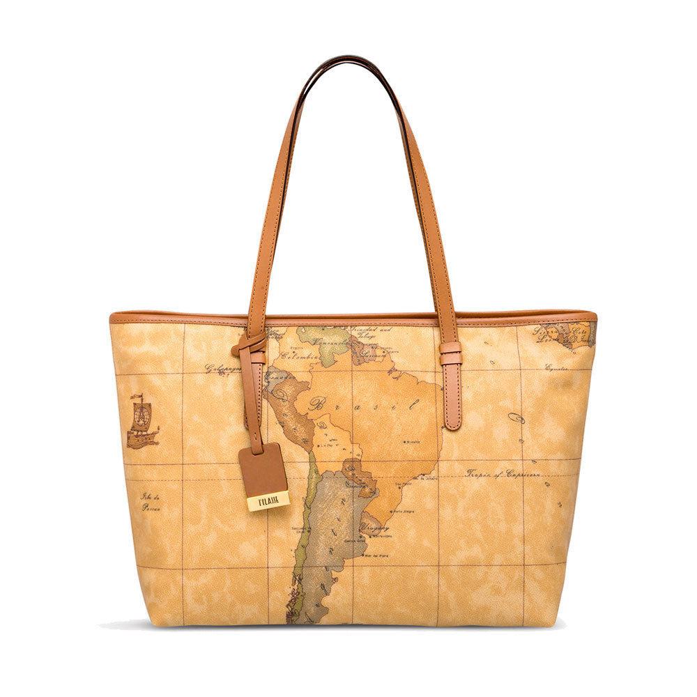 Borsa Donna Shopping Grande con Zip 1A Classe Alviero Martini stampa Geo Classic D007