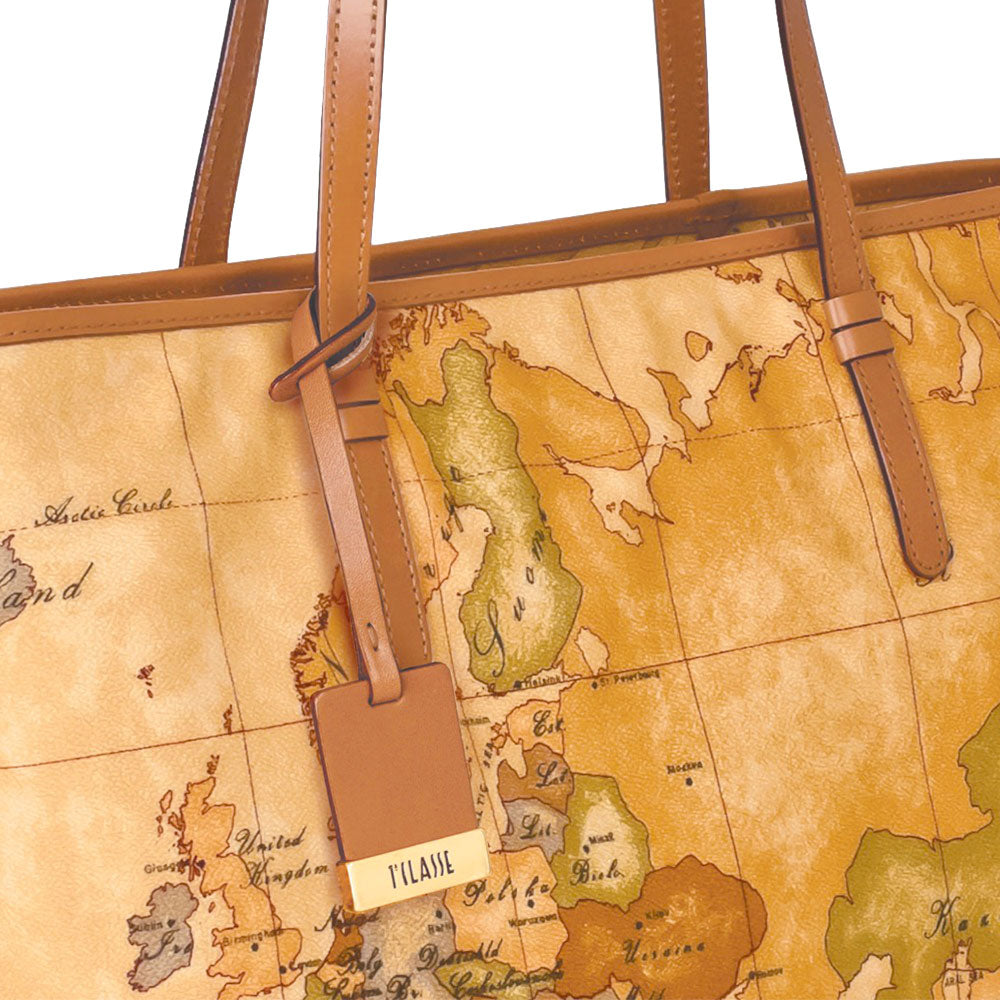 Borsa Donna Shopping Grande con Zip 1A Classe Alviero Martini stampa Geo Classic D007