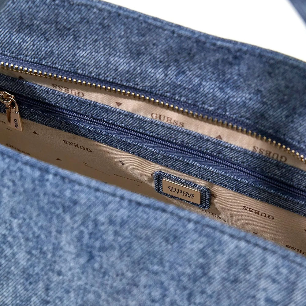 Borsa Donna a Mano con Tracolla GUESS Linea Jodi Colore Denim