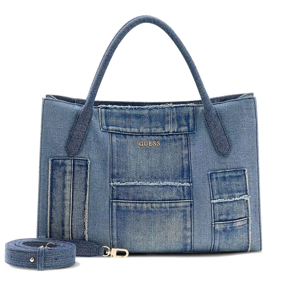 Borsa Donna a Mano con Tracolla GUESS Linea Jodi Colore Denim Multi