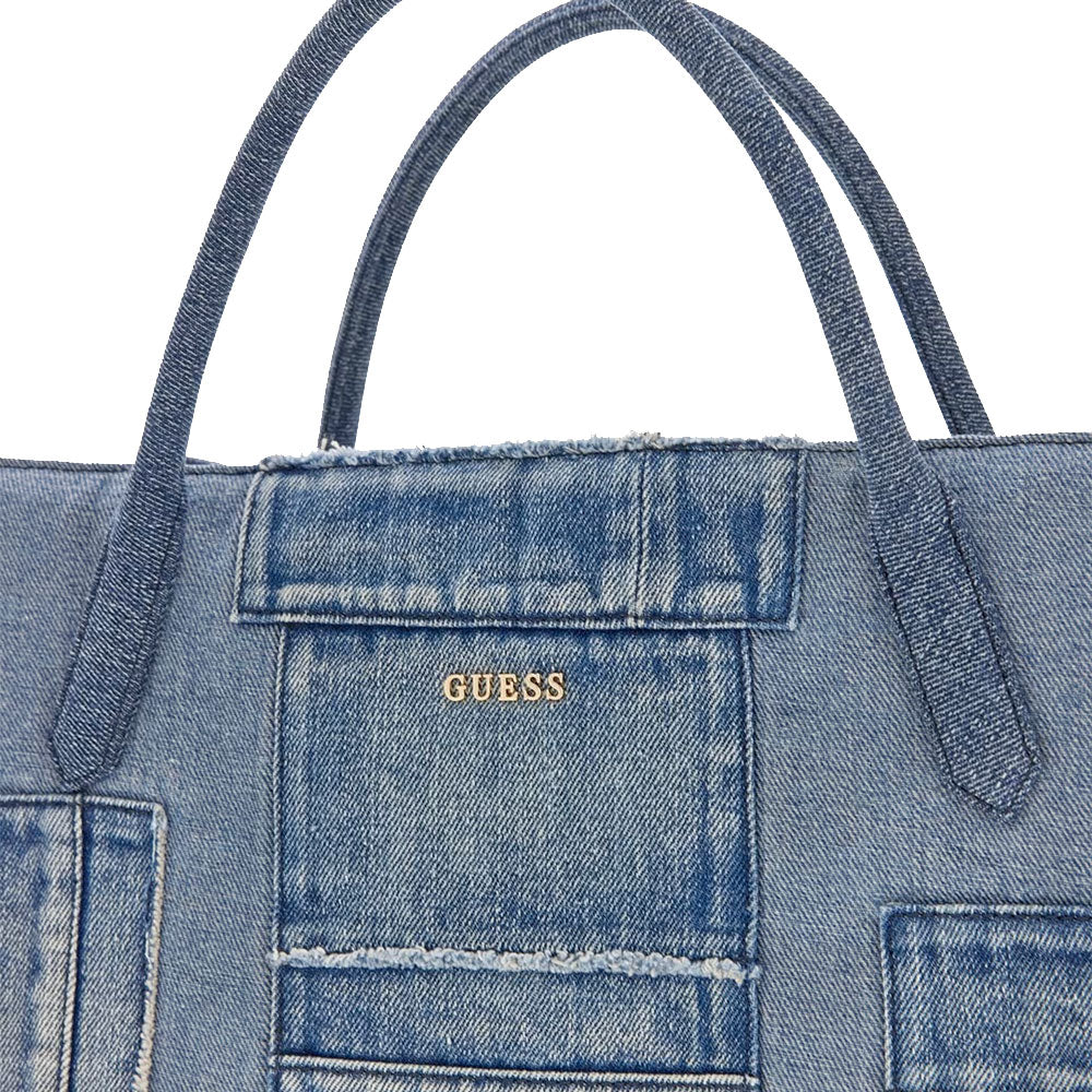 Borsa Donna a Mano con Tracolla GUESS Linea Jodi Colore Denim Multi