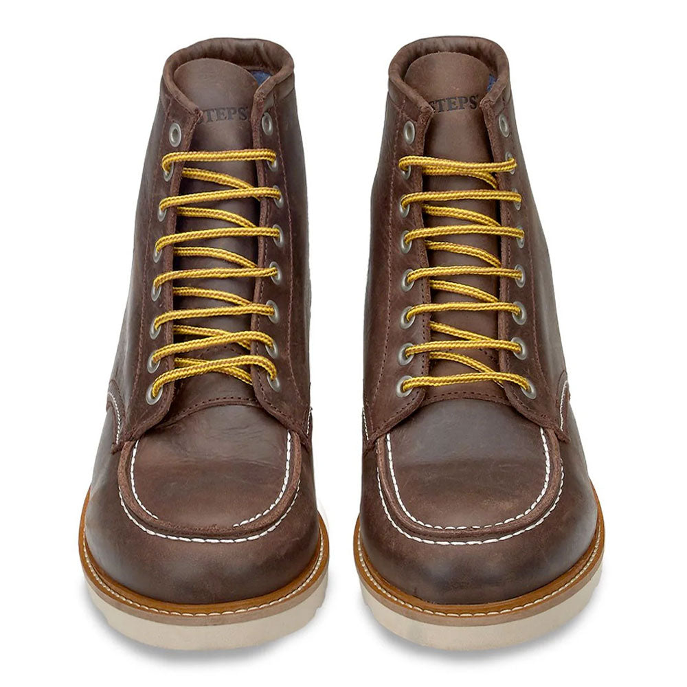 Scarpe Uomo DOCKSTEPS Stivaletti Stringati linea Oakland 1726 in Pelle Testa di Moro