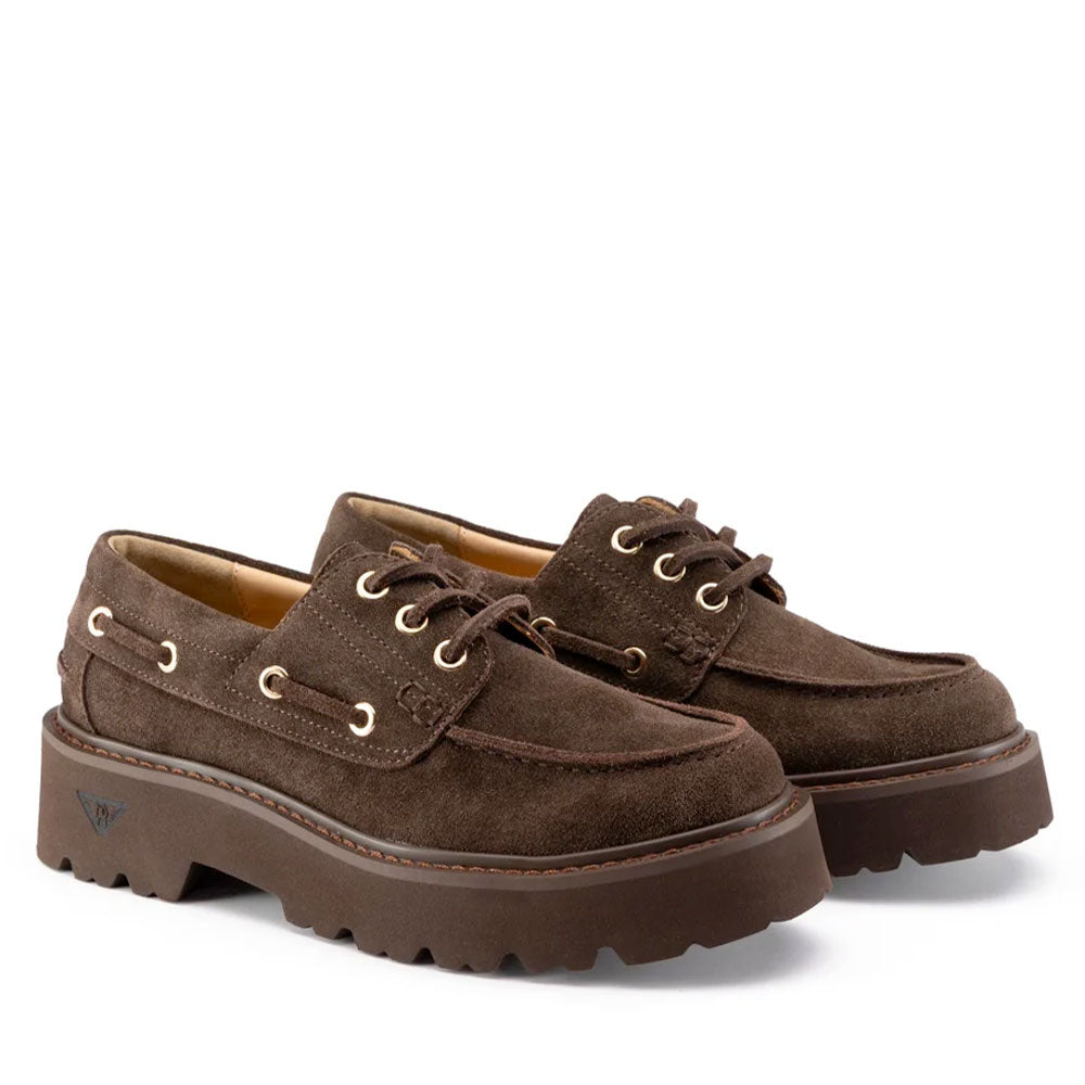 Tobacco Suede Platform Loafers DOCKSTEPS Montreal 7422