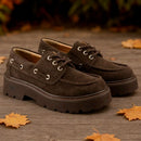 Tobacco Suede Platform Loafers DOCKSTEPS Montreal 7422