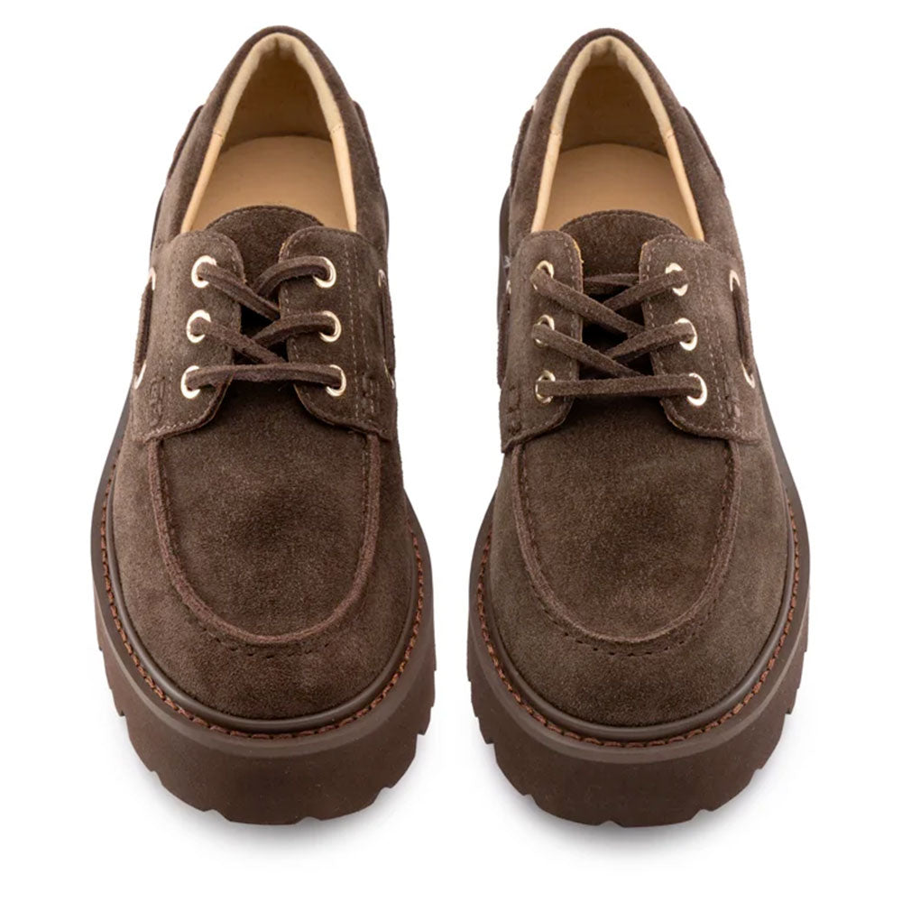 Tobacco Suede Platform Loafers DOCKSTEPS Montreal 7422