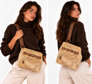 Damen-Rucksack 1A Classe ALVIERO MARTINI Modell Soft Ranch aus Stoff Soft Geo Classic und Kastanienbraun LG06