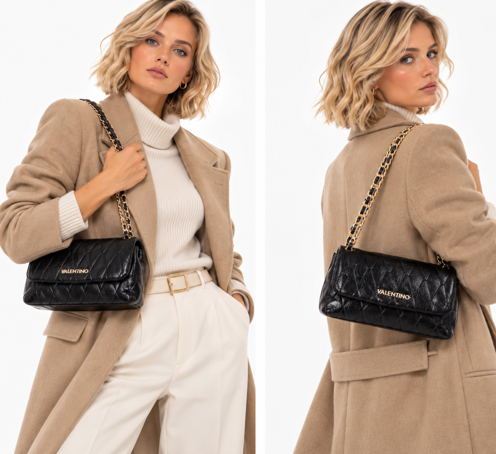 Borsa Donna a Tracolla VALENTINO BAGS linea Crystelle Colore Nero