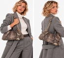 Borsa Donna a Spalla con Tracolla VALENTINO BAGS linea Lumira Colore Pitone - Taupe