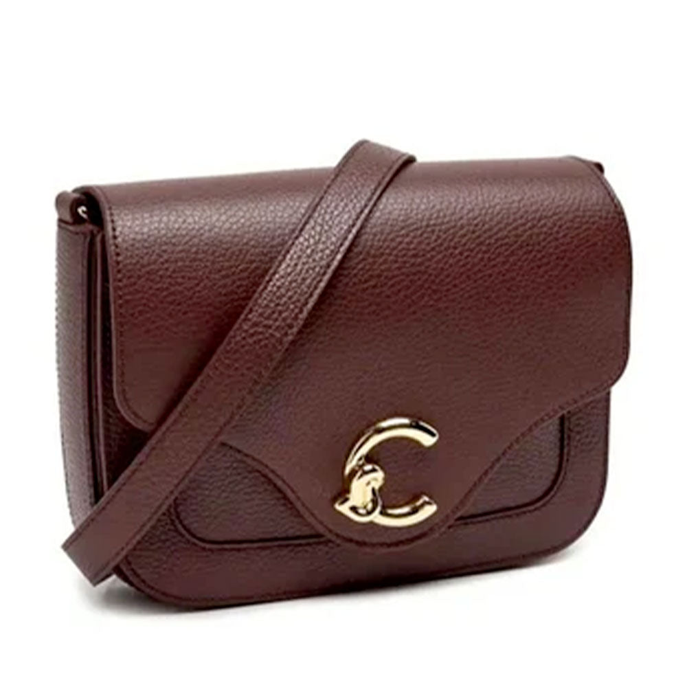 Women's Crossbody Bag COCCINELLE C-Me Small in Berry Grained Leather