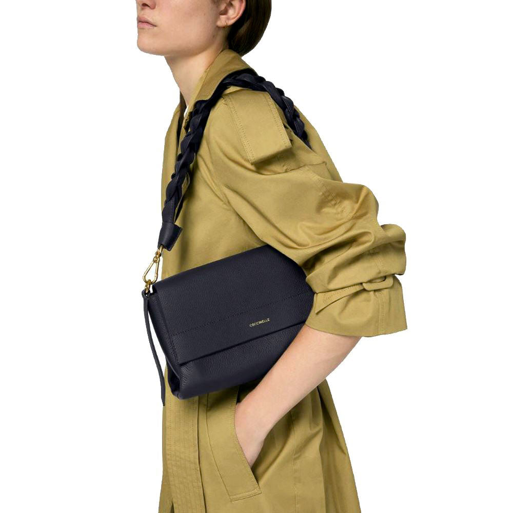 Borsa Donna a Spalla COCCINELLE in Pelle linea Boheme Small colore Cognac - Nero