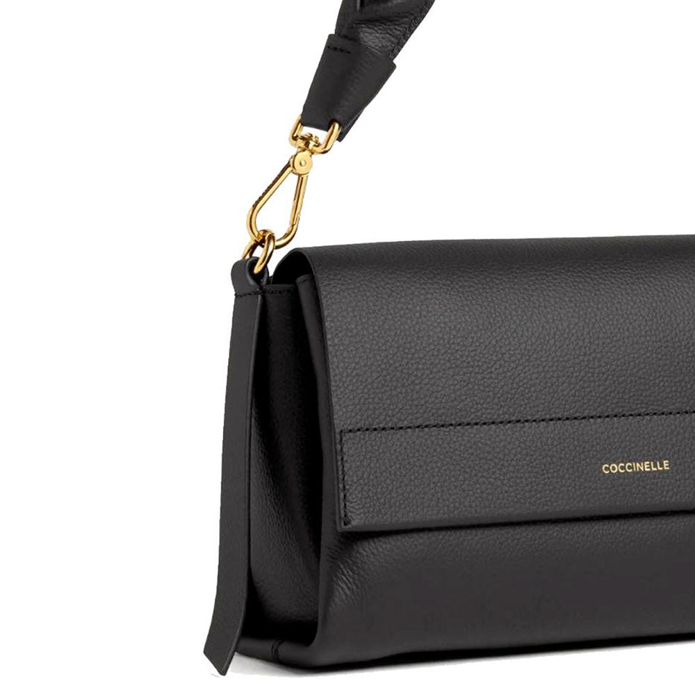 Borsa Donna a Spalla COCCINELLE in Pelle linea Boheme Small colore Nero - Cognac