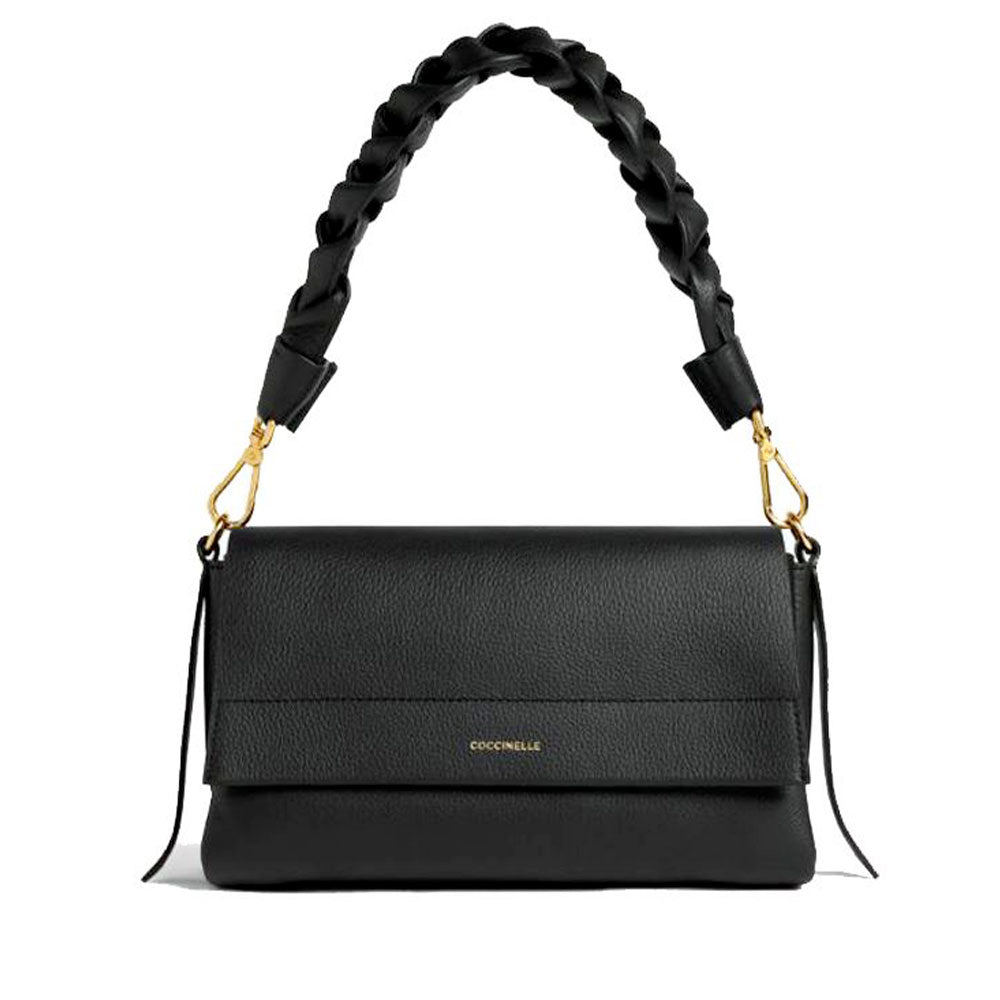 Borsa Donna a Spalla COCCINELLE in Pelle linea Boheme Small colore Nero - Cognac