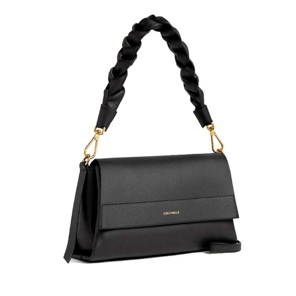 Borsa Donna a Spalla COCCINELLE in Pelle linea Boheme Small colore Nero - Cognac