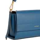 Damen-Schultertasche COCCINELLE aus Leder Modell Boheme Small in Deep Blue-Sandshell