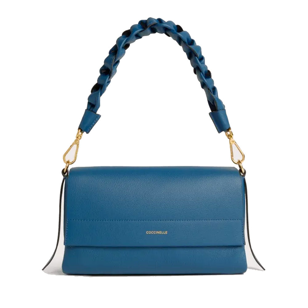 Borsa Donna a Spalla COCCINELLE in Pelle linea Boheme Small colore Deep Blue - Sandshell